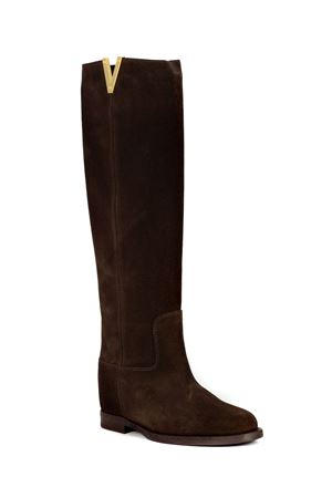 Brown suede high boot VIA ROMA 15 | 2568VELOURTESTADIMORO
